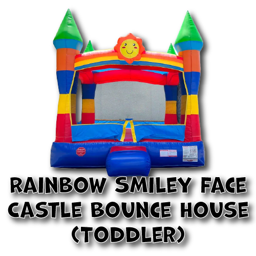 Rainbow Smiley Face Castle Bounce House (Toddler)