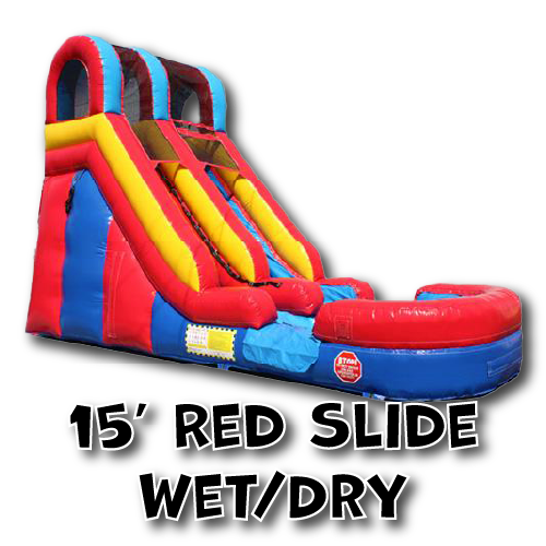 15' Tall Red Slide Wet/Dry