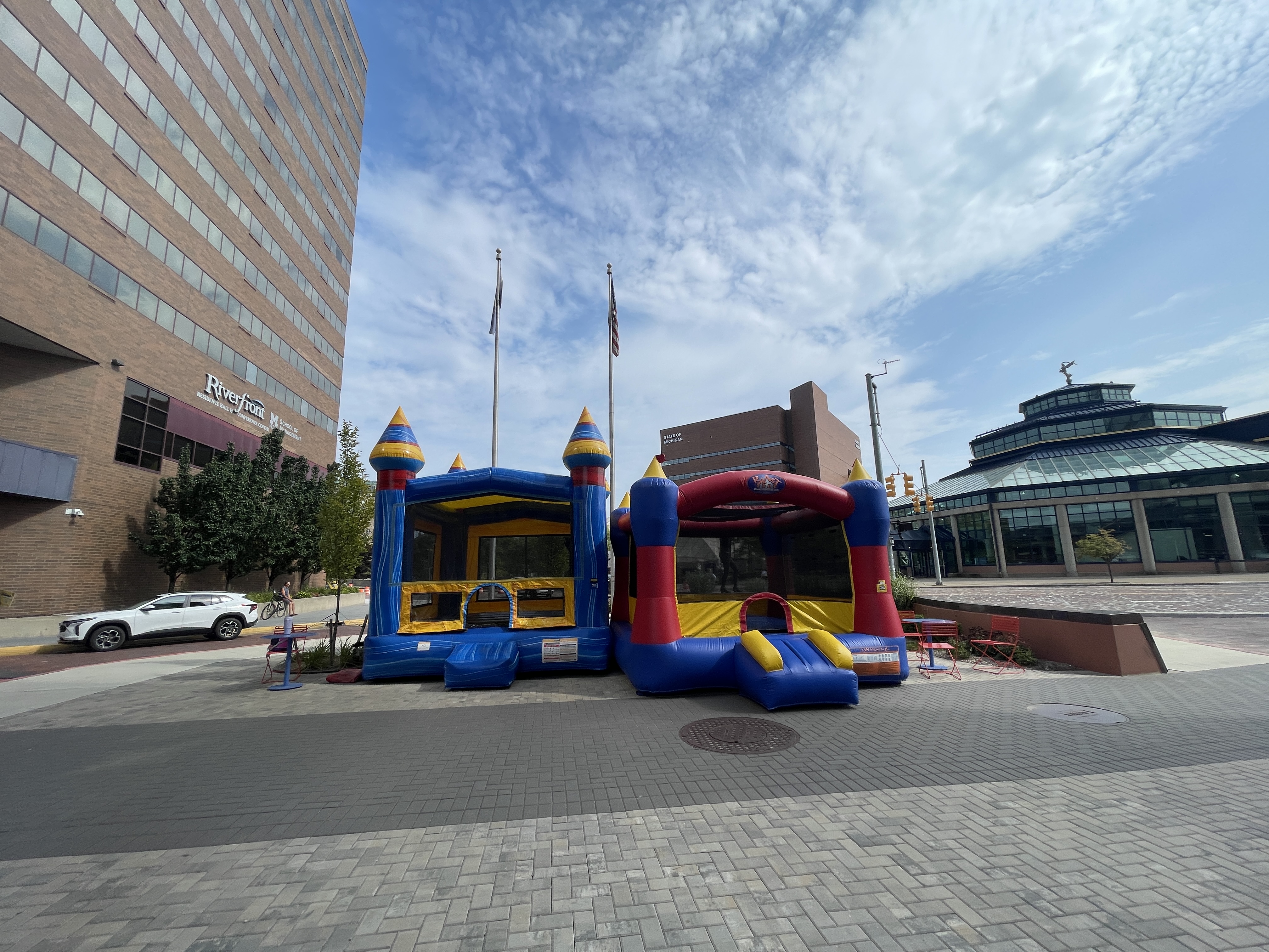 Artic Bounce house and Castle Bounce downtown Flint in the Crim Plaza outside Riverfront Hotel Artic Bounce house and Castle Bounce downtown Flint in the Crim Plaza outside Riverfront Hotel